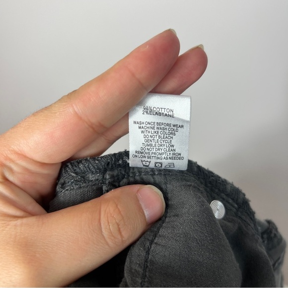 Elliot & Vine Gray Denim High Rise Ankle Cropped Jeans with Frayed Hem women  12 - Picture 13 of 13